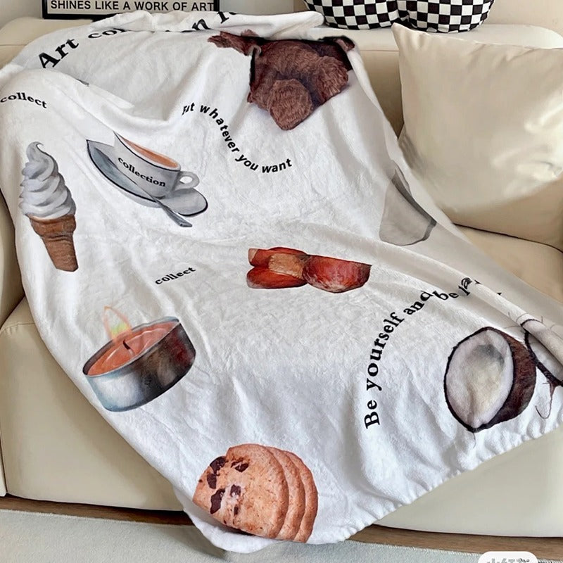 VILZSTUDIOS Aesthetic print throw blanket showcasing vintage design