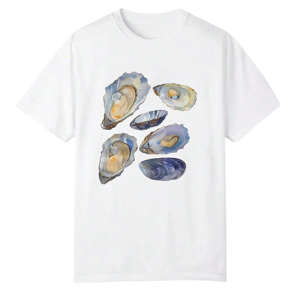 VILZSTUDIOS Aesthetic oversized tee with oyster graphic design