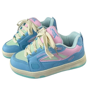 VILZSTUDIOS Pastel skate sneakers with breathable mesh upper