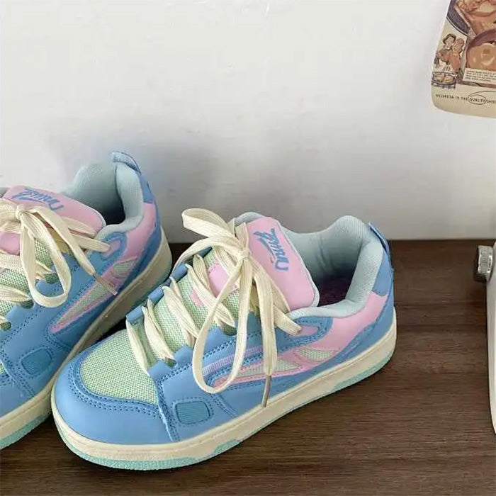 VILZSTUDIOS Pastel skate sneakers with breathable mesh upper