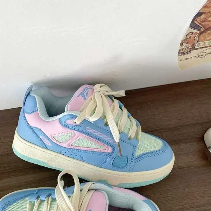 VILZSTUDIOS Pastel skate sneakers with breathable mesh upper