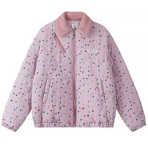 VILZSTUDIOS Aesthetic pink heart pattern jacket