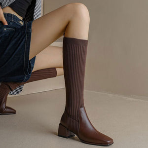 VILZSTUDIOS Stylish Mary High sock boots made from vegan leather