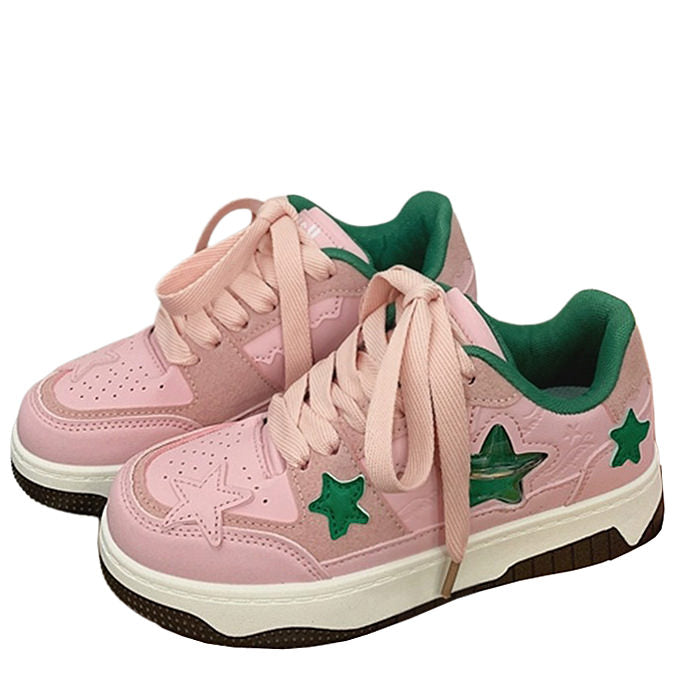 VILZSTUDIOS Stylish pink sneakers with star design