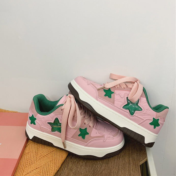 VILZSTUDIOS Stylish pink sneakers with star design