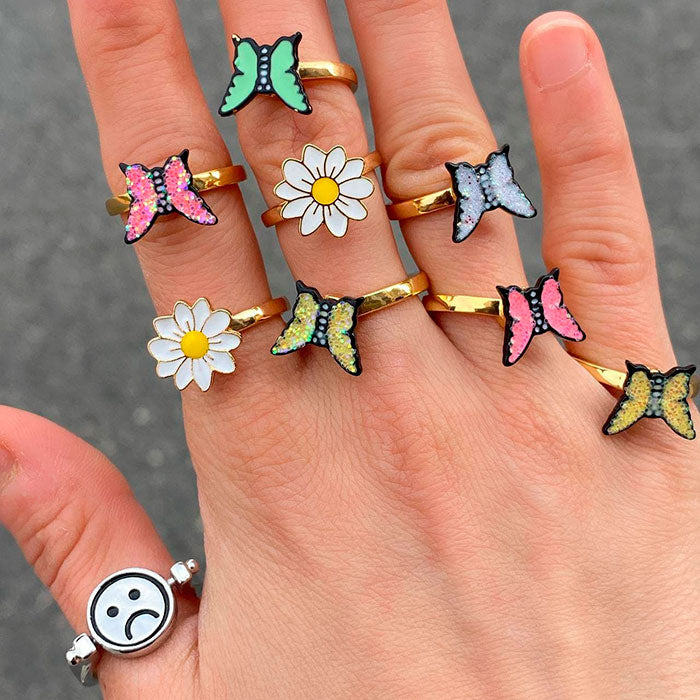 VILZSTUDIOS flower anxiety spinner ring