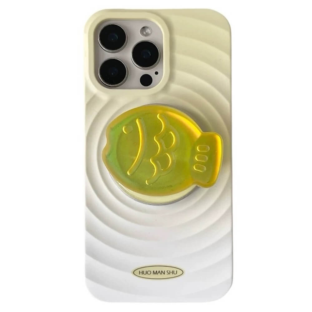 VILZSTUDIOS Iridescent iPhone case with fish-shaped stand