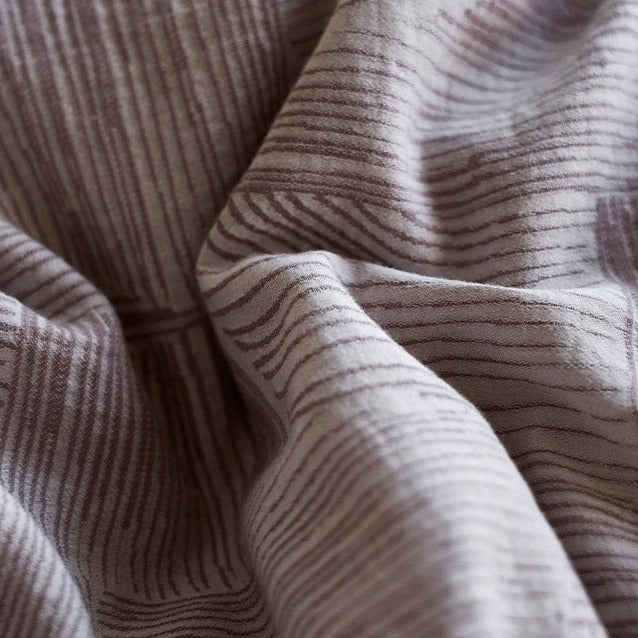 VILZSTUDIOS muted rose, cream and taupe duvet cover sets with geometric arches, botanical sprigs, fan motifs and painterly stripes