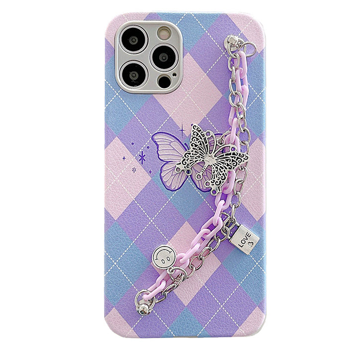 VILZSTUDIOS iPhone case with argyle butterfly design