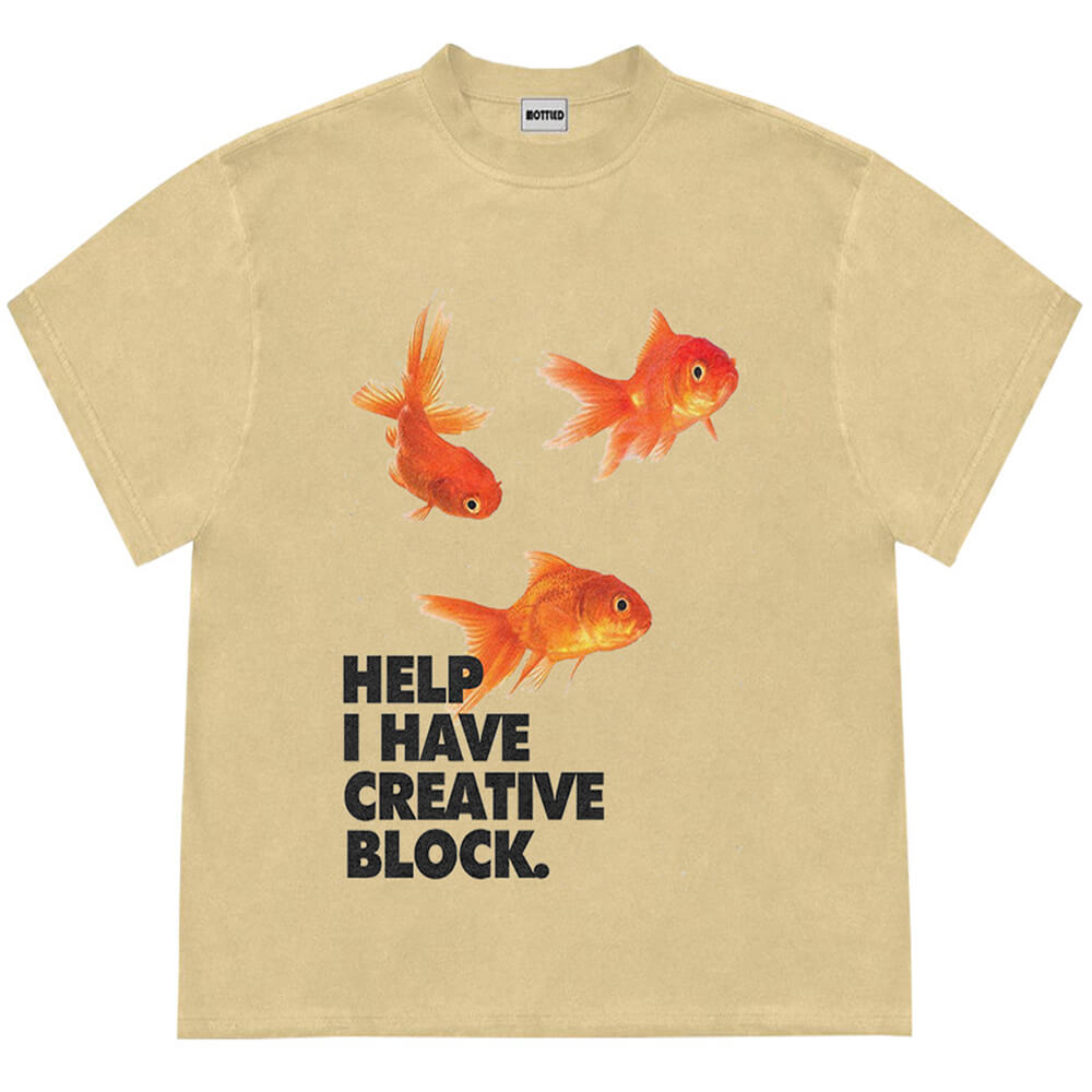VILZSTUDIOS Artful graphic t-shirt with goldfish design