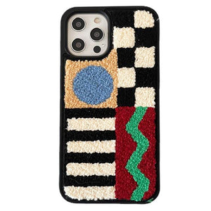 VILZSTUDIOS Embroidered patchwork iPhone case for stylish protection