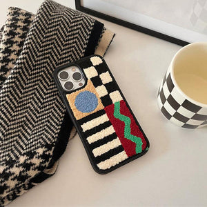 VILZSTUDIOS Embroidered patchwork iPhone case for stylish protection
