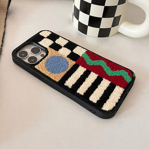 VILZSTUDIOS Embroidered patchwork iPhone case for stylish protection