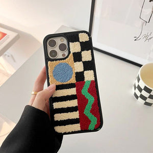 VILZSTUDIOS Embroidered patchwork iPhone case for stylish protection
