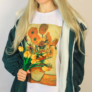 VILZSTUDIOS Artistic floral graphic tee from VILZSTUDIOS