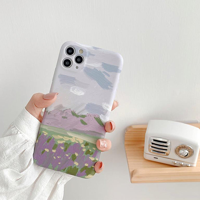 VILZSTUDIOS Artistic iPhone case featuring a lavender oil painting design