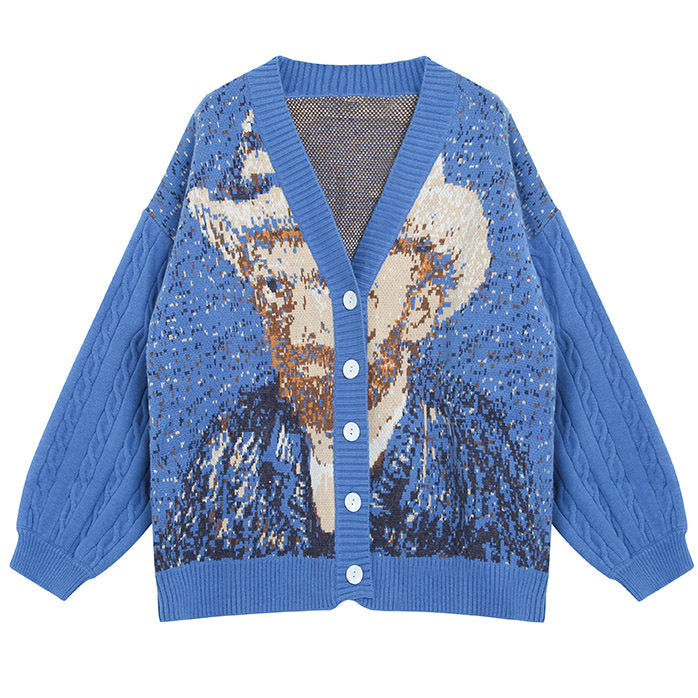 VILZSTUDIOS Knit cardigan featuring artistic design and button closures