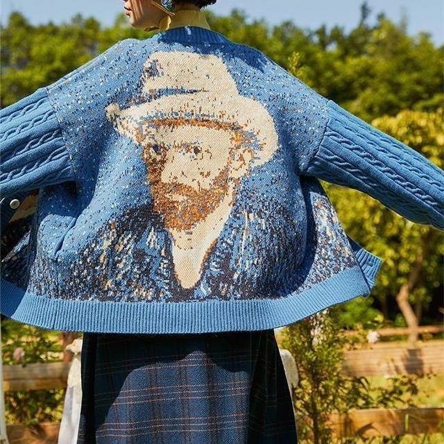 VILZSTUDIOS Knit cardigan featuring artistic design and button closures