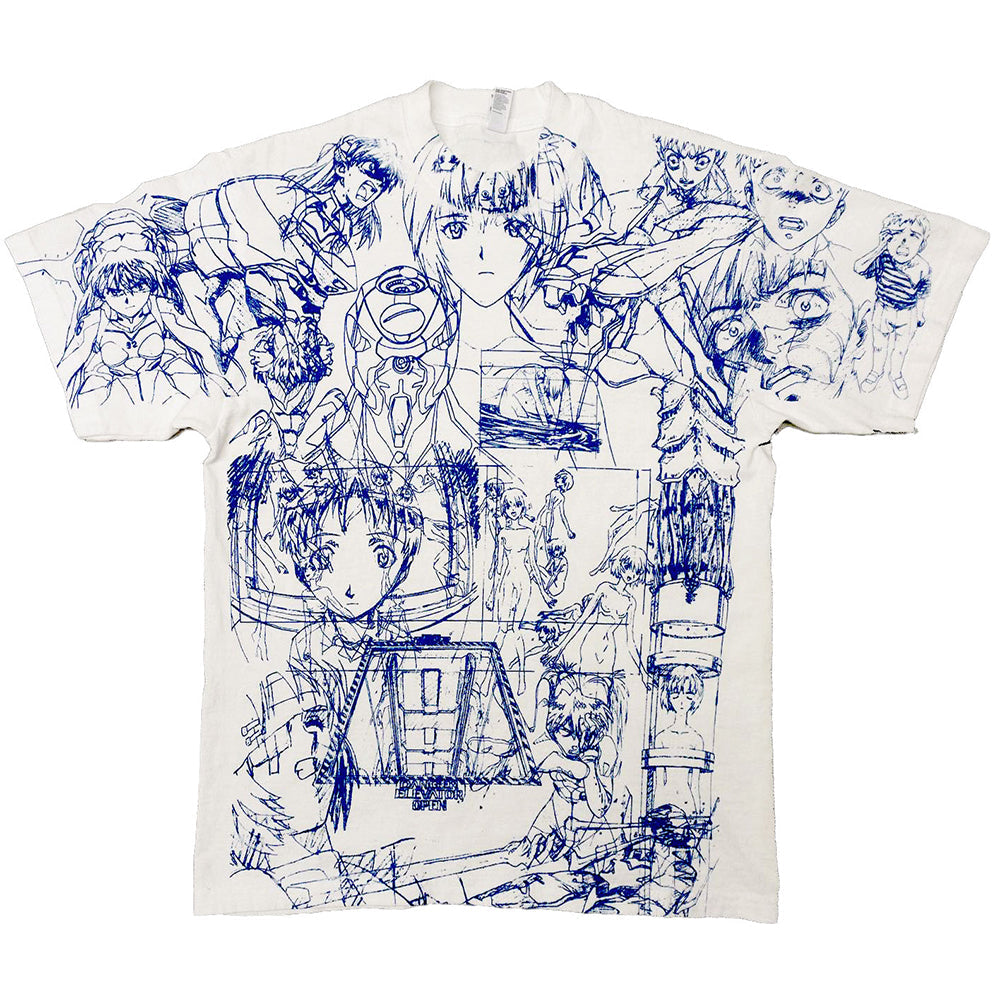 VILZSTUDIOS Artistic sketch graphic t-shirt featuring manga-style illustrations