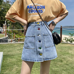 VILZSTUDIOS Artsy denim skirt for unique street style