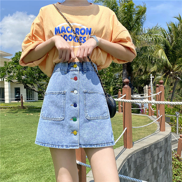 VILZSTUDIOS Artsy denim skirt for unique street style
