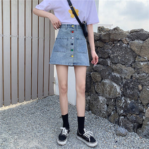 VILZSTUDIOS Artsy denim skirt for unique street style