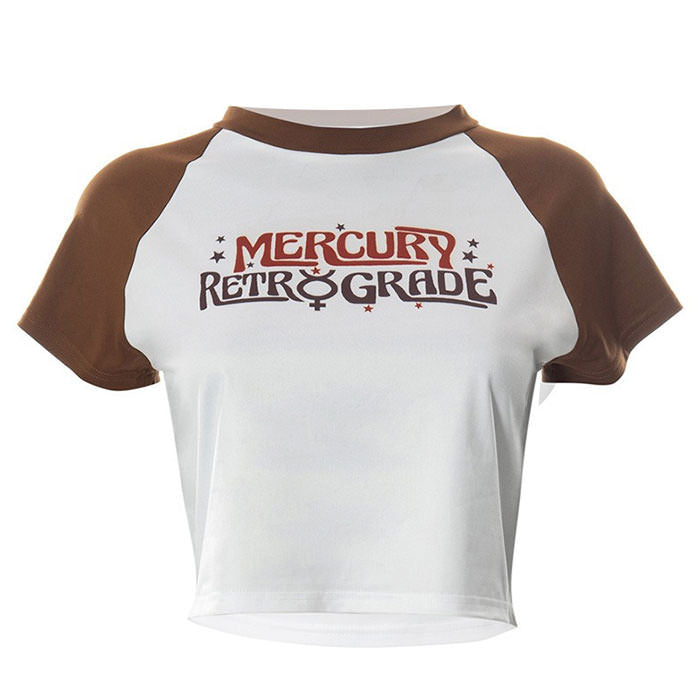 VILZSTUDIOS Astrological inspired crop top with text graphics