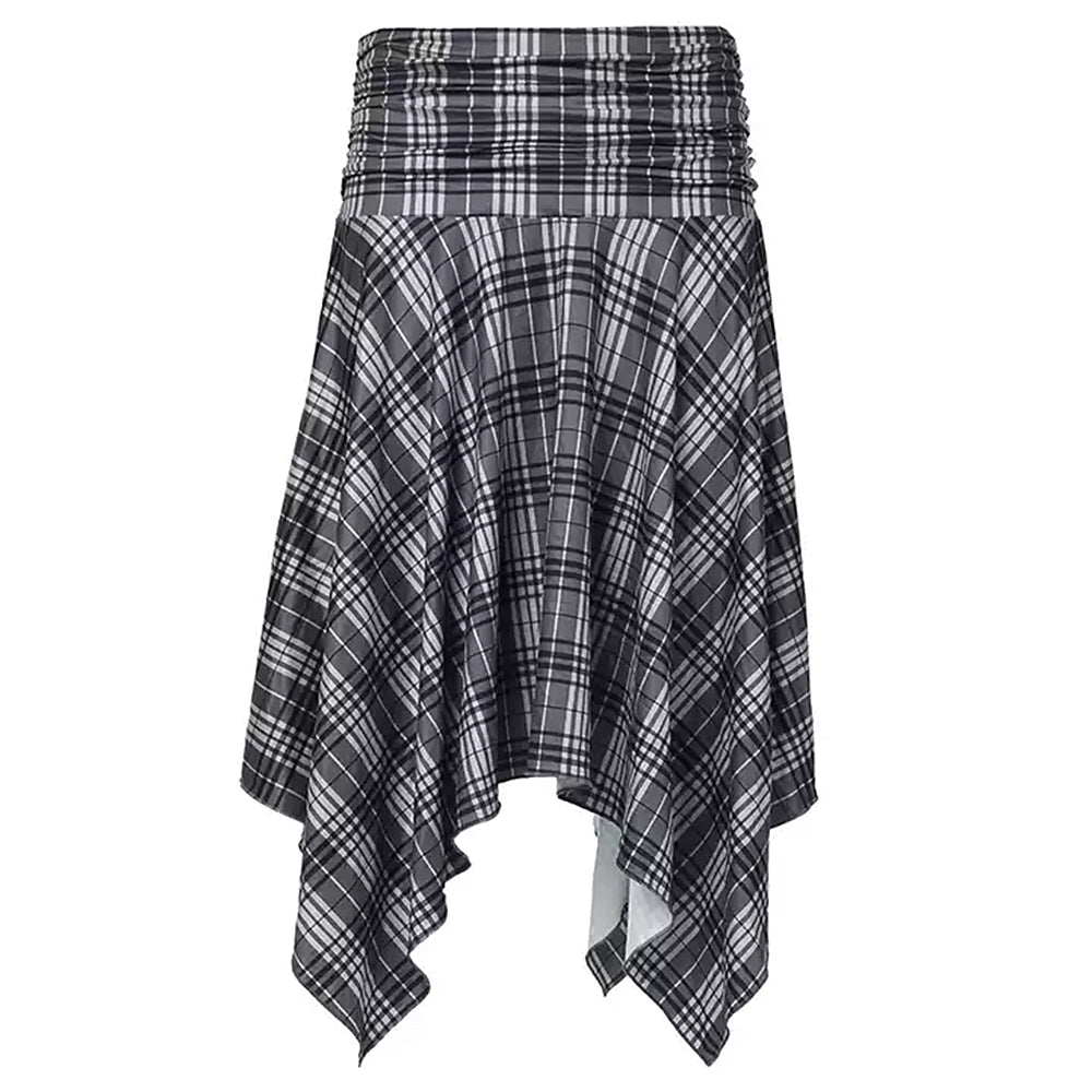 VILZSTUDIOS Asymmetrical plaid skirt for stylish outfits