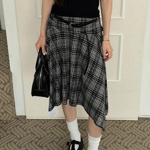 VILZSTUDIOS Asymmetrical plaid skirt for stylish outfits