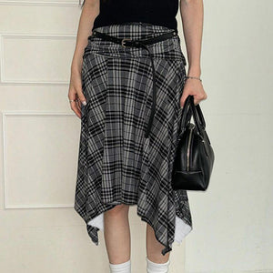 VILZSTUDIOS Asymmetrical plaid skirt for stylish outfits