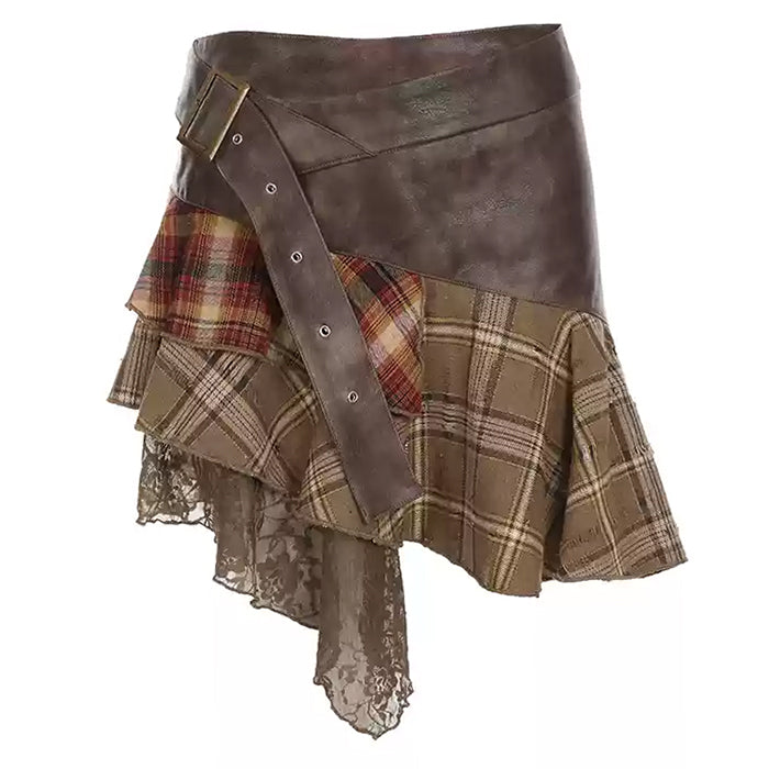 VILZSTUDIOS Asymmetrical patchwork mini skirt from VILZSTUDIOS