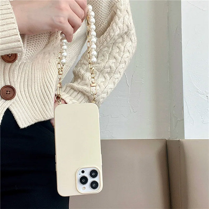 VILZSTUDIOS Stylish phone case with pearl chain design