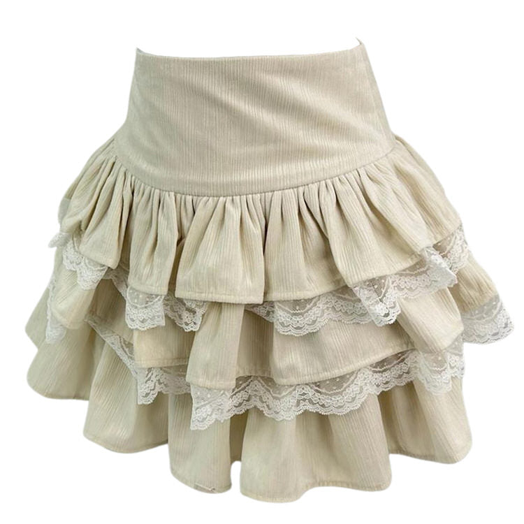 VILZSTUDIOS Elegant ruffled lace skirt for fashionable styling