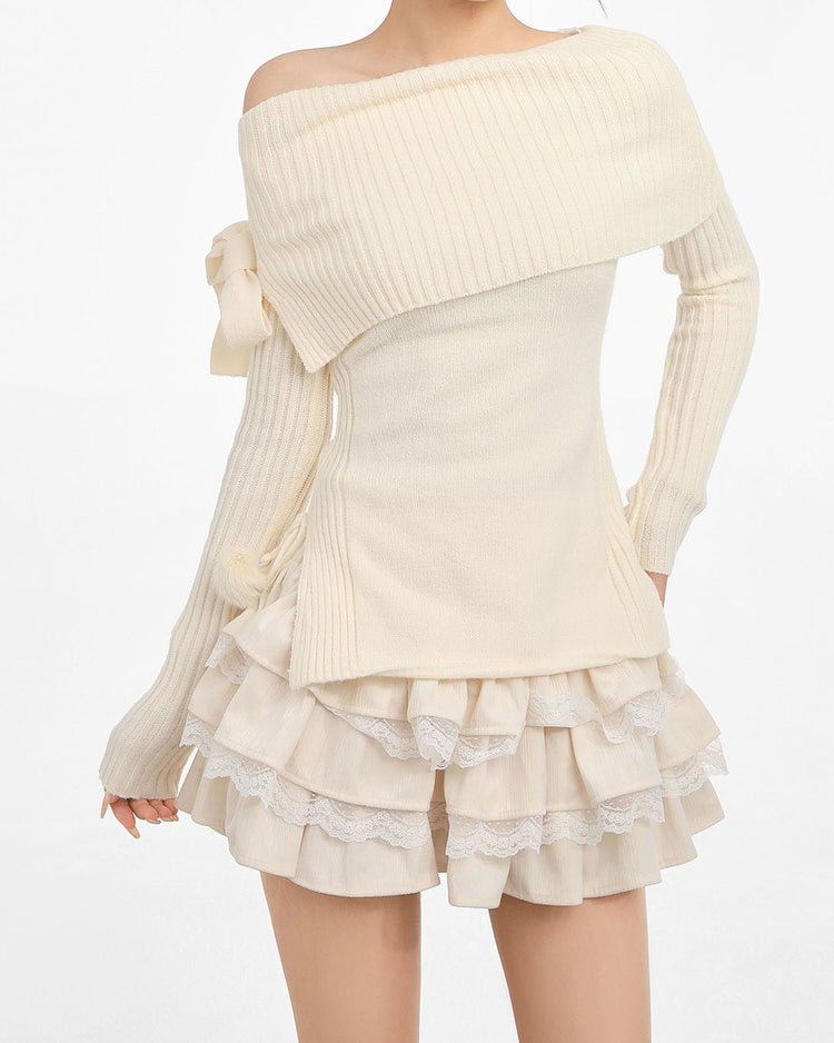VILZSTUDIOS Elegant ruffled lace skirt for fashionable styling