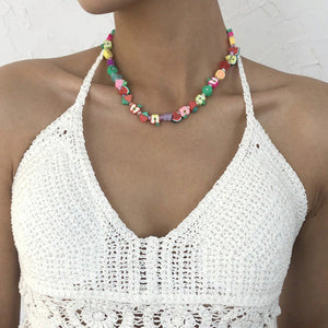 VILZSTUDIOS Vibrant beaded necklace with fruit charms