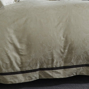 VILZSTUDIOS steel grey bird and botanical damask duvet cover set with charcoal flange borders