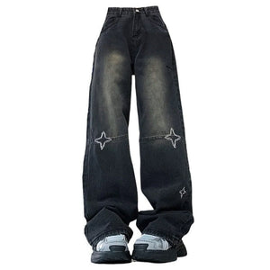 VILZSTUDIOS Black ripped knee denim jeans for stylish streetwear