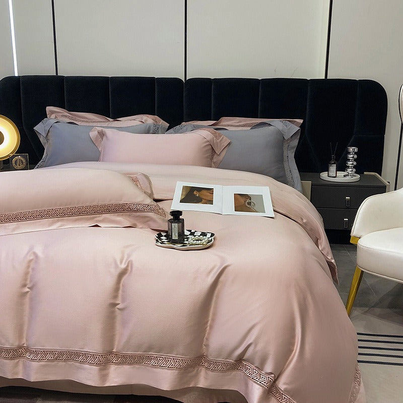 Blush Fretwork Lace Bedding Set