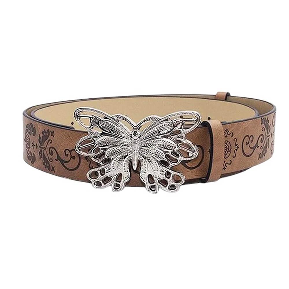 VILZSTUDIOS Vegan leather belt with butterfly buckle