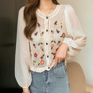 VILZSTUDIOS Floral knit cardigan from VILZSTUDIOS