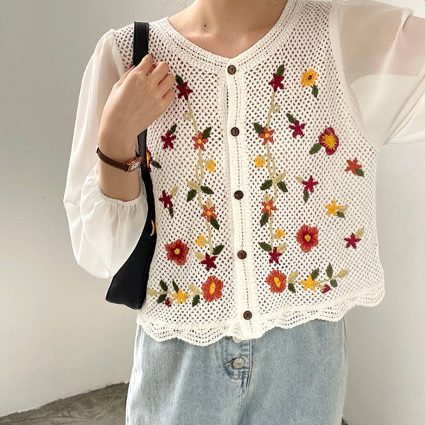 VILZSTUDIOS Floral knit cardigan from VILZSTUDIOS