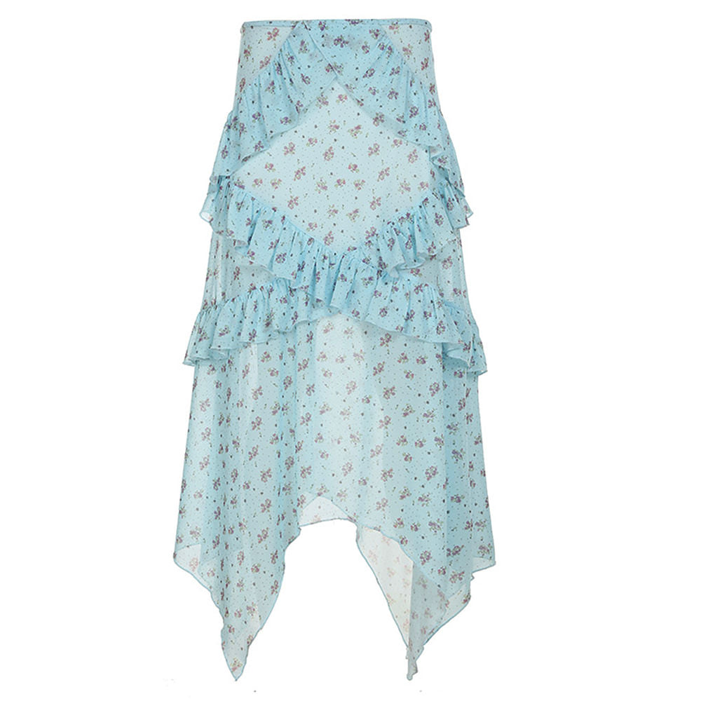 VILZSTUDIOS Floral layered maxi skirt by VILZSTUDIOS