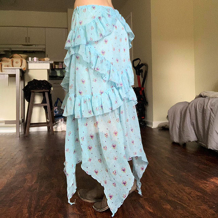 VILZSTUDIOS Floral layered maxi skirt by VILZSTUDIOS
