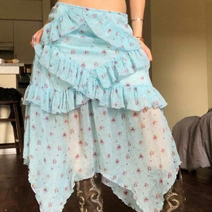 VILZSTUDIOS Floral layered maxi skirt by VILZSTUDIOS