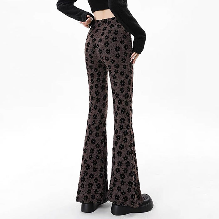 VILZSTUDIOS Floral flare trousers for stylish streetwear fashion