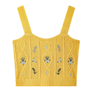 VILZSTUDIOS Bohemian knit tank top suitable for various outfits