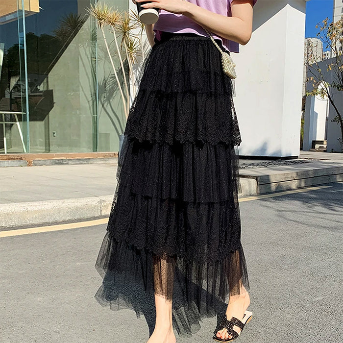 VILZSTUDIOS Fashionable lace skirt suitable for various occasions
