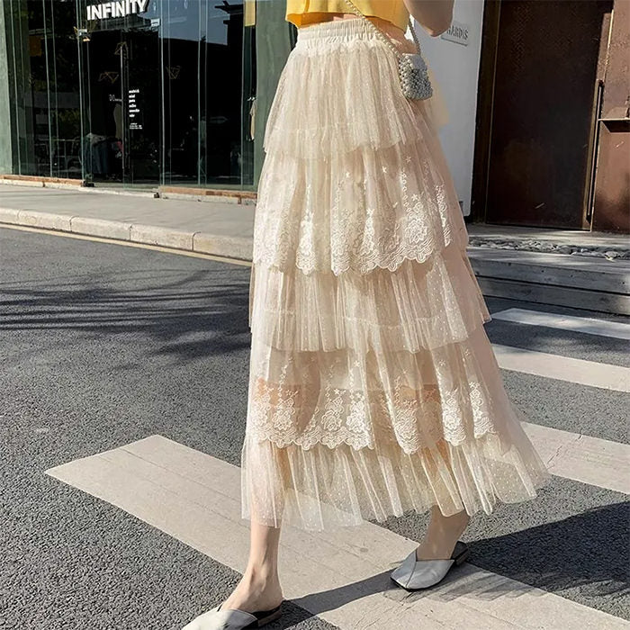 VILZSTUDIOS Fashionable lace skirt suitable for various occasions