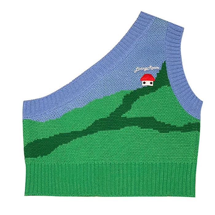VILZSTUDIOS Fashionable one-shoulder knit vest for modern style