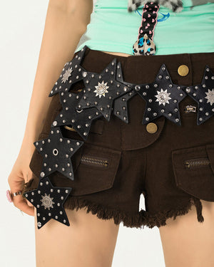 VILZSTUDIOS Stylish star-embellished vegan leather belt